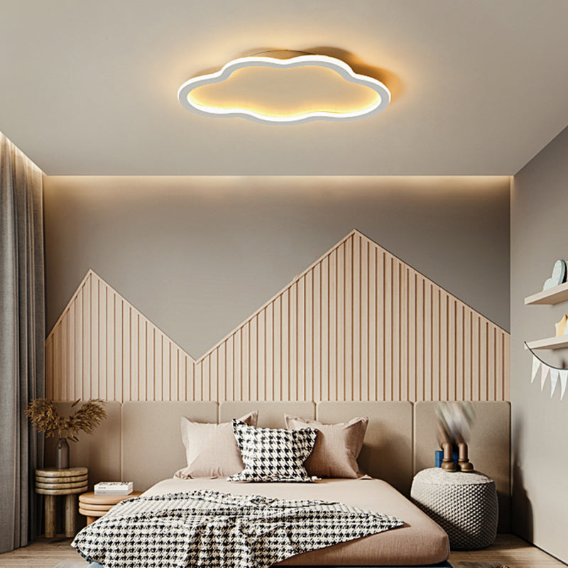 Luminaire encastré en forme de nuage, plafonnier simple en blanc pour le salon