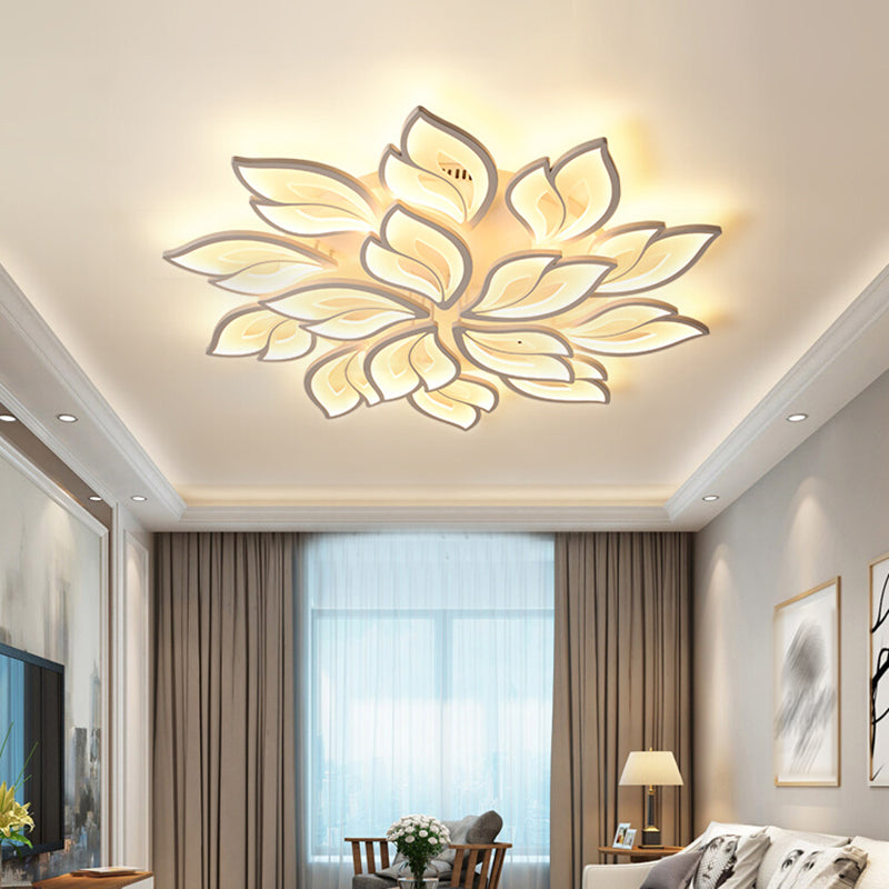 Lámpara de techo empotrada moderna con forma de flor LED para sala de estar