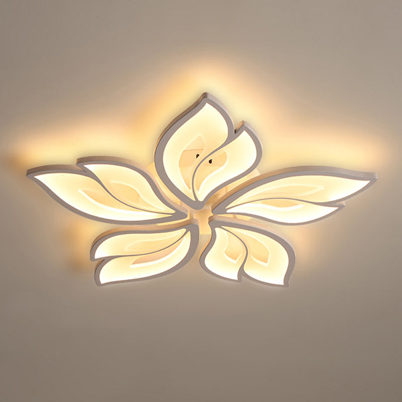 Lámpara de techo empotrada moderna con forma de flor LED para sala de estar