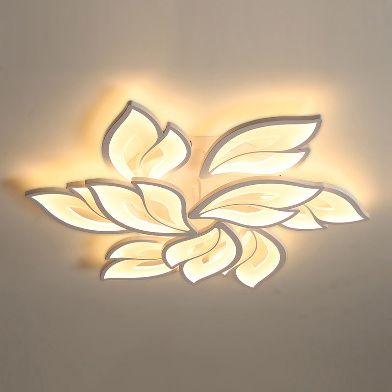 Lámpara de techo empotrada moderna con forma de flor LED para sala de estar