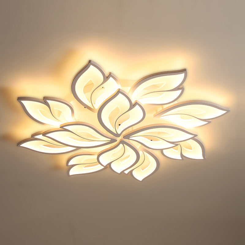 Lámpara de techo empotrada moderna con forma de flor LED para sala de estar