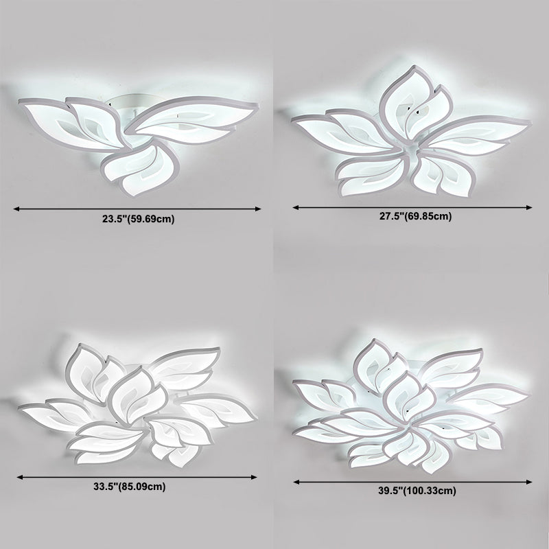 Lámpara de techo empotrada moderna con forma de flor LED para sala de estar