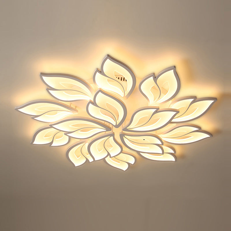 Lámpara de techo empotrada moderna con forma de flor LED para sala de estar