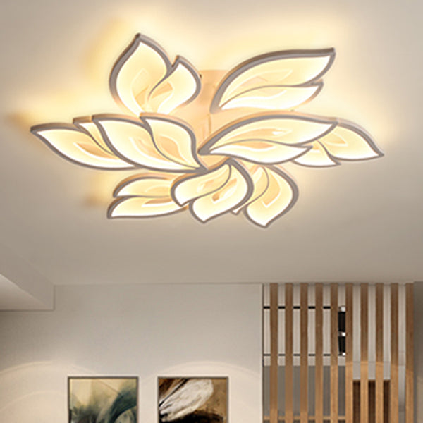 Lámpara de techo empotrada moderna con forma de flor LED para sala de estar