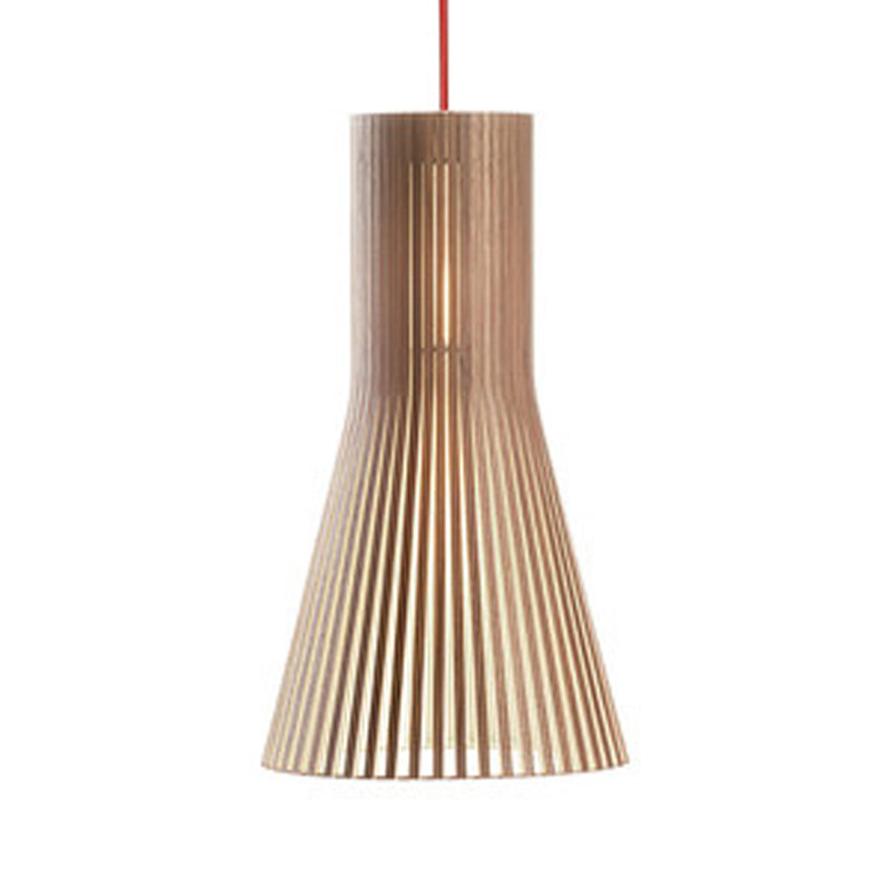 Wood Geometric Shape Pendant Light Modern Style 1 Light Pendant for Living Room
