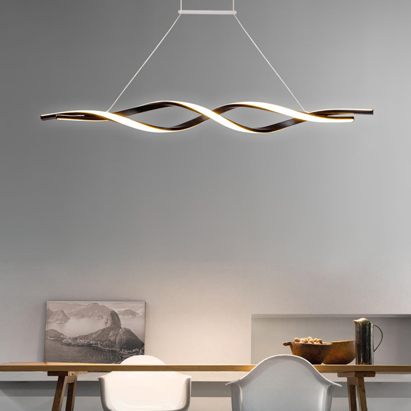 Modern Linear Chandelier Lights LED Island Pendant Lighting for Living Room Dining Room