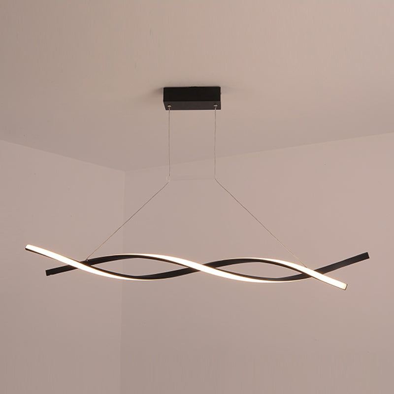 Modern Linear Chandelier Lights LED Island Pendant Lighting for Living Room Dining Room