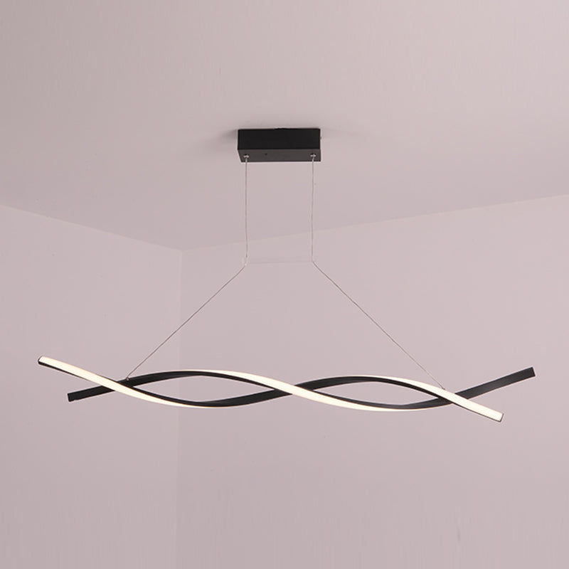 Modern Linear Chandelier Lights LED Island Pendant Lighting for Living Room Dining Room