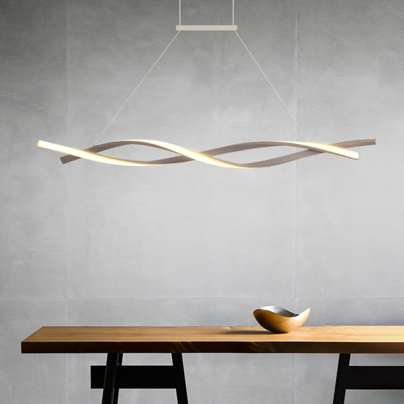 Modern Linear Chandelier Lights LED Island Pendant Lighting for Living Room Dining Room