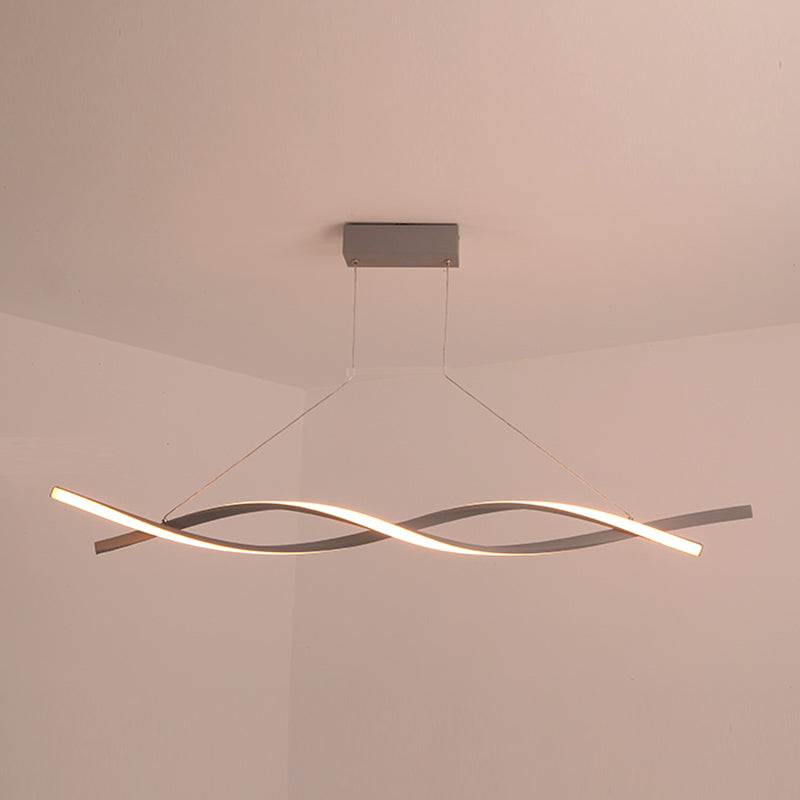 Modern Linear Chandelier Lights LED Island Pendant Lighting for Living Room Dining Room