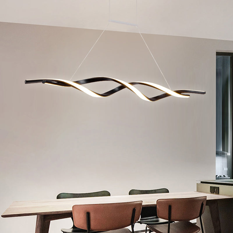Modern Linear Chandelier Lights LED Island Pendant Lighting for Living Room Dining Room