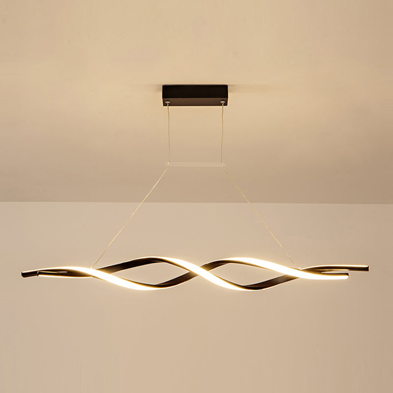 Modern Linear Chandelier Lights LED Island Pendant Lighting for Living Room Dining Room