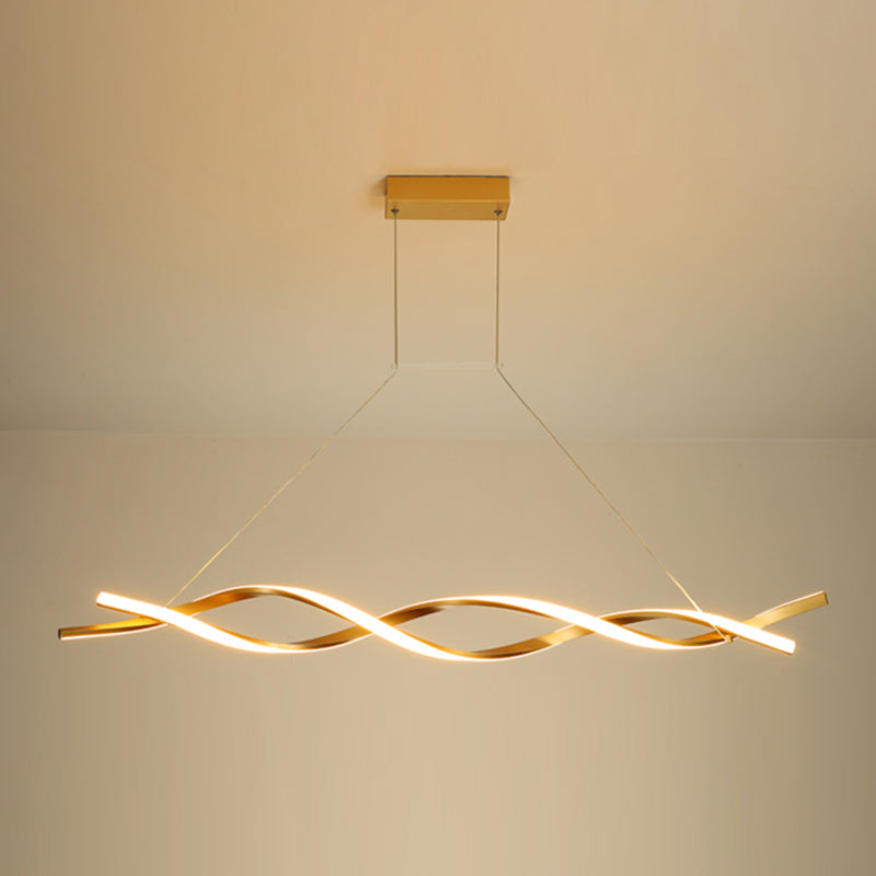 Modern Linear Chandelier Lights LED Island Pendant Lighting for Living Room Dining Room