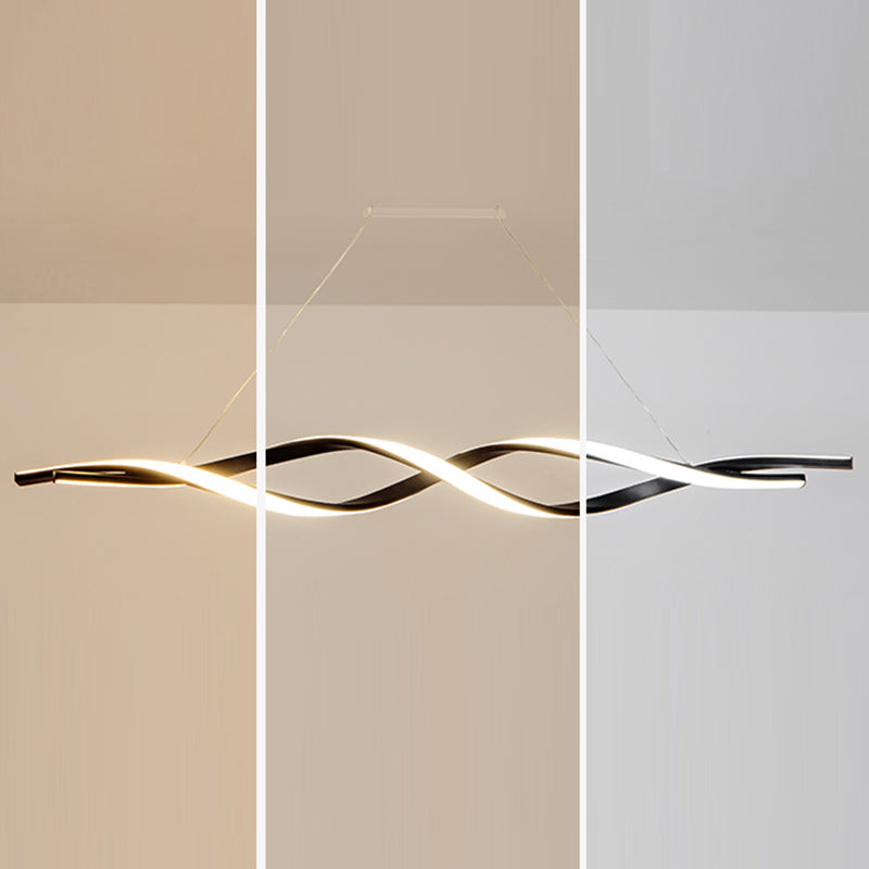 Modern Linear Chandelier Lights LED Island Pendant Lighting for Living Room Dining Room