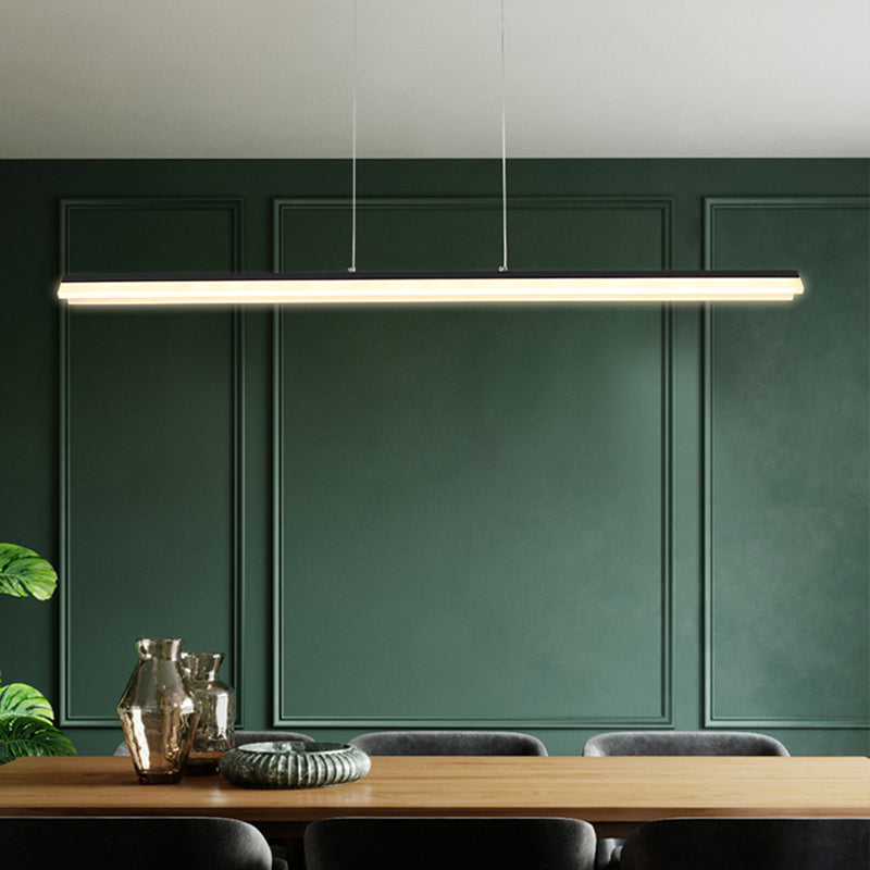 Lampadario a ciondolo lineare metallico Luce isola contemporanea per sala da pranzo