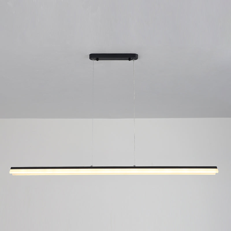 Lampadario a ciondolo lineare metallico Luce isola contemporanea per sala da pranzo