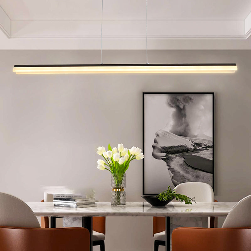 Metal Linear Pendant Chandelier Contemporary Island Light for Dining Room