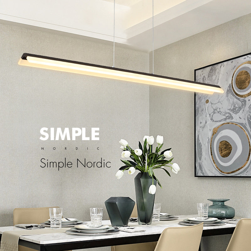 Lampadario a ciondolo lineare metallico Luce isola contemporanea per sala da pranzo
