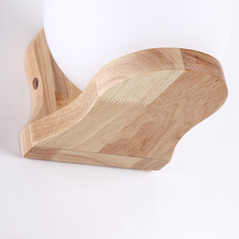 Gamique en verre blanc et en bois moderne un luminaire mural mural pour le salon