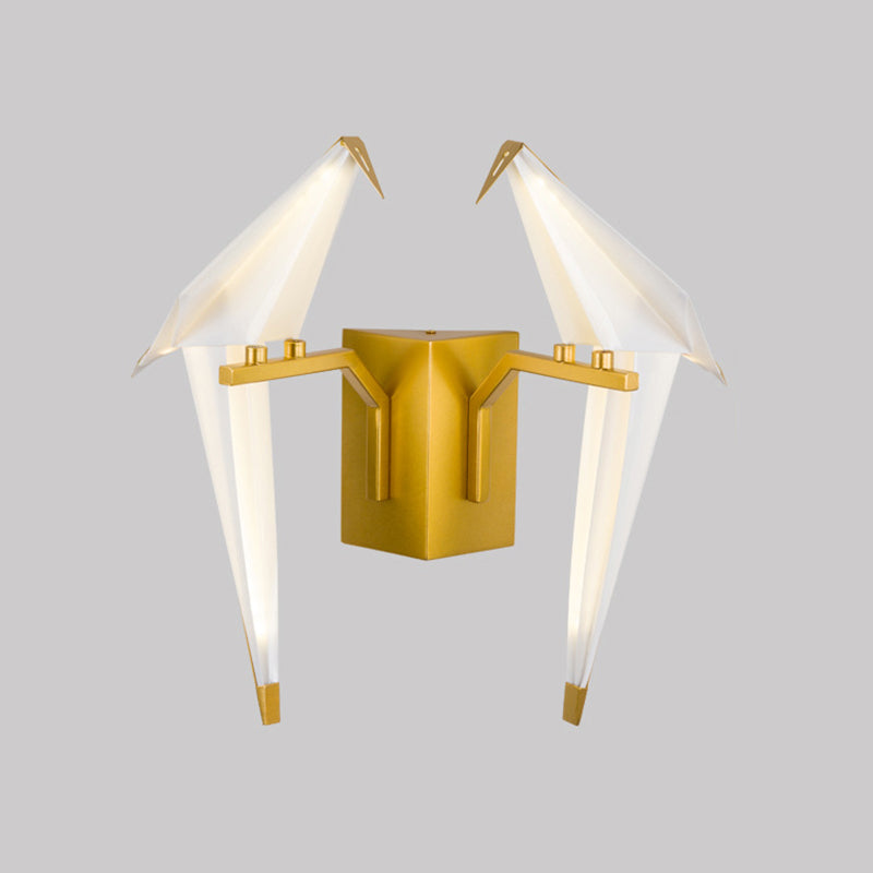 Postmoderne metalen wandlicht wit papier kraanwand sconce licht voor woonkamer slaapkamer