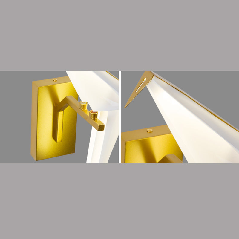 Postmoderne metalen wandlicht wit papier kraanwand sconce licht voor woonkamer slaapkamer