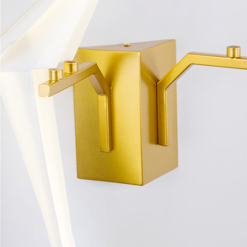 Postmoderne metalen wandlicht wit papier kraanwand sconce licht voor woonkamer slaapkamer