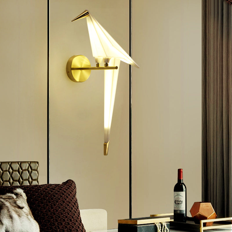 Postmoderne metalen wandlicht wit papier kraanwand sconce licht voor woonkamer slaapkamer