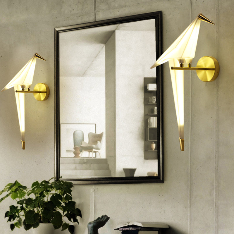 Postmoderne metalen wandlicht wit papier kraanwand sconce licht voor woonkamer slaapkamer