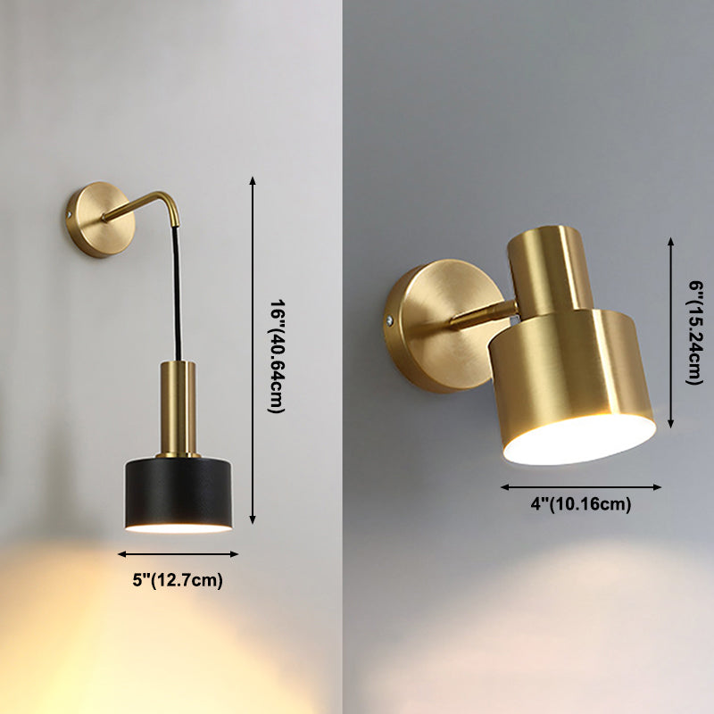 Mur cylindrique postmoderne Light Golden Frame Mur Mury Light pour le salon CHAMBRE