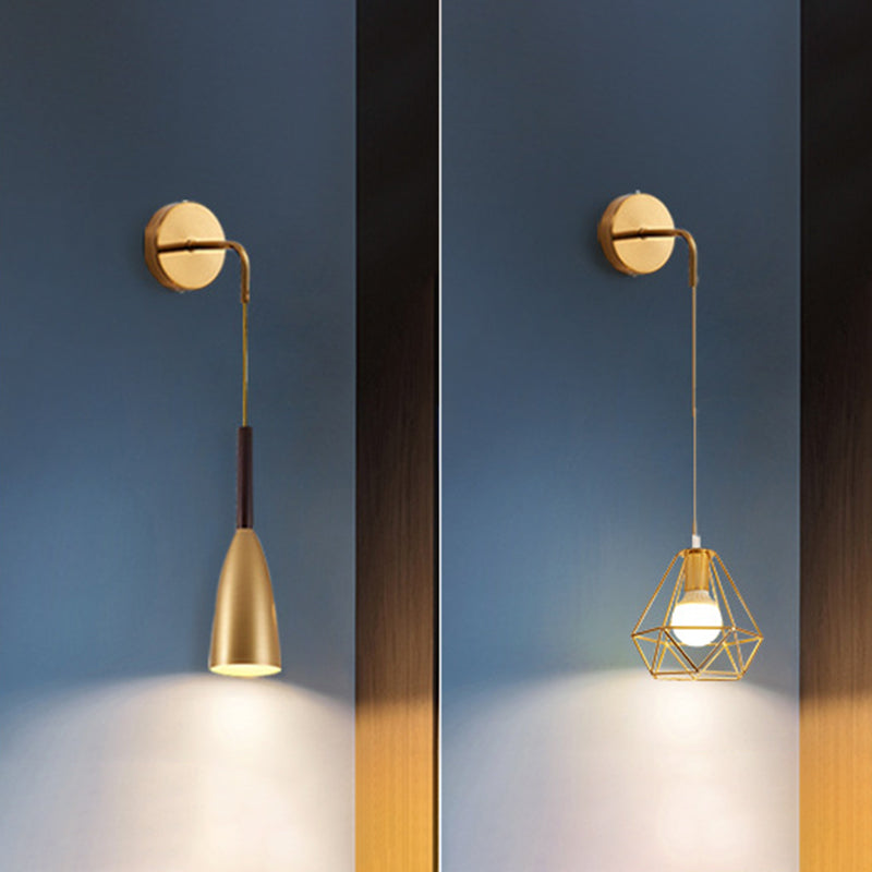 Postmodern Wall Light Golden Frame Wall Sconce Light for Living Room Bedroom