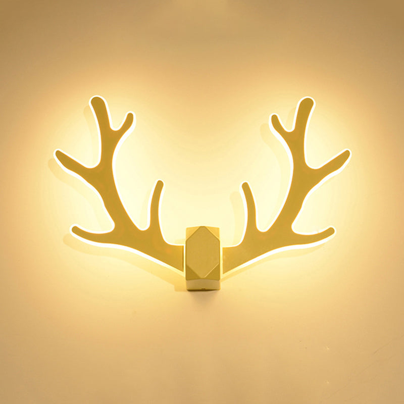 Macaron Nordic Style Sconce Light Antlers Acrylic and Plastic LED Wall Light Fixture