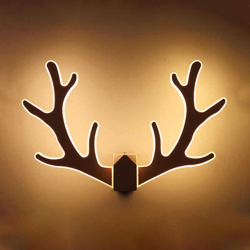 Macaron Nordic Style Sconce Light Antlers Acrylic and Plastic LED Wall Light Fixture