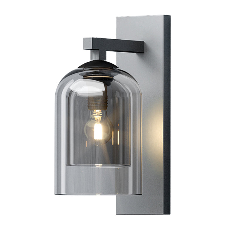 Lámpara de luz de drogadictos de tubo moderno lámpara montada en la pared del dormitorio de 1 luz con sombra de hierba de coñac