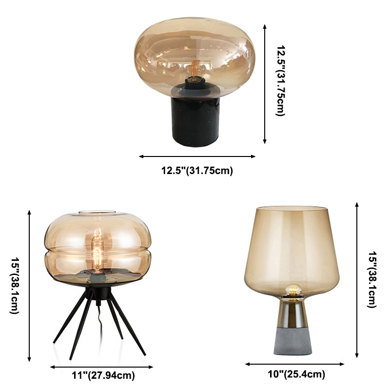 Nachttischlampen im zeitgenössischen Stil mit Glasschatten für Schlafzimmer Wohnzimmer