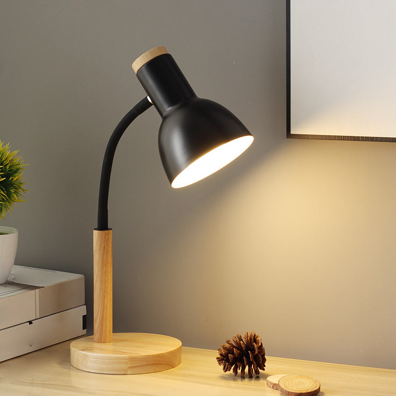 Macaroon Style Night Table Lamps Bell 1-Light Nightstand Lights with Metal Shade for Bedroom