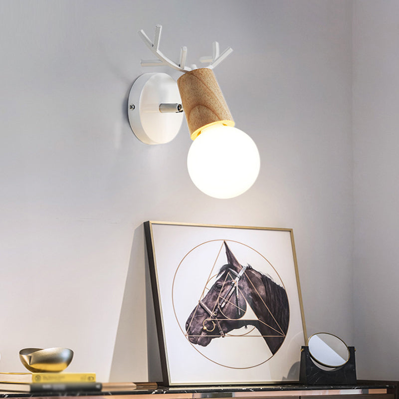 Application murale en bois moderne Un luminaire mural mural Blub pour chambre à coucher