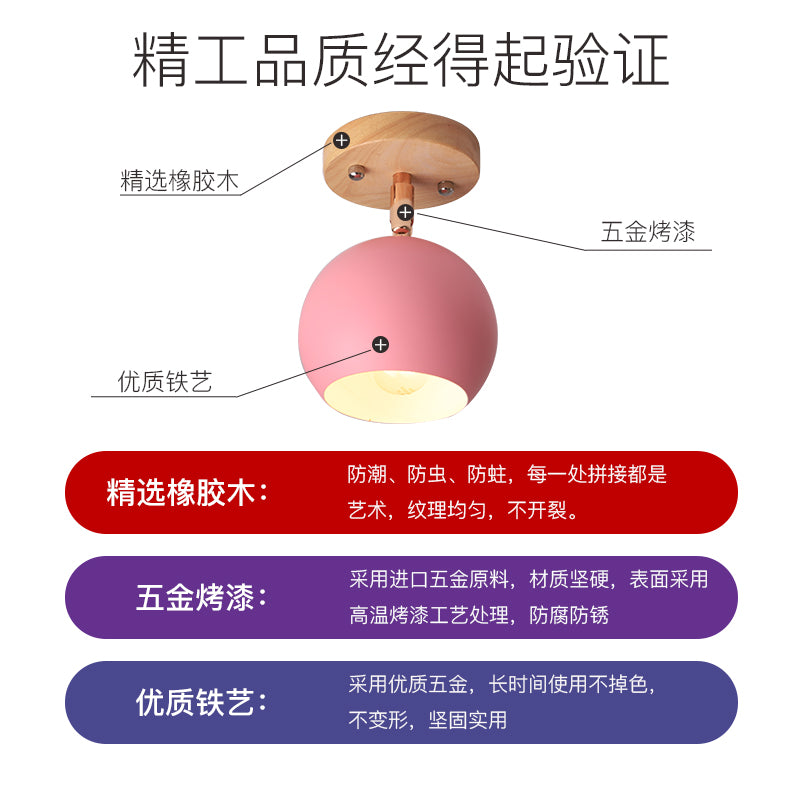 Black/gris nórdico/blanco/rosa/órbita verde Semi Flush Flush Ajustable 1 Luz de techo de metal claro lámpara de montaje