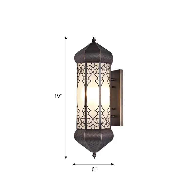 Hexagon Sconce Tradition 1 Head Metal Wall Lighting Light en bronce con placa posterior rectangular, 6 "/8" de ancho