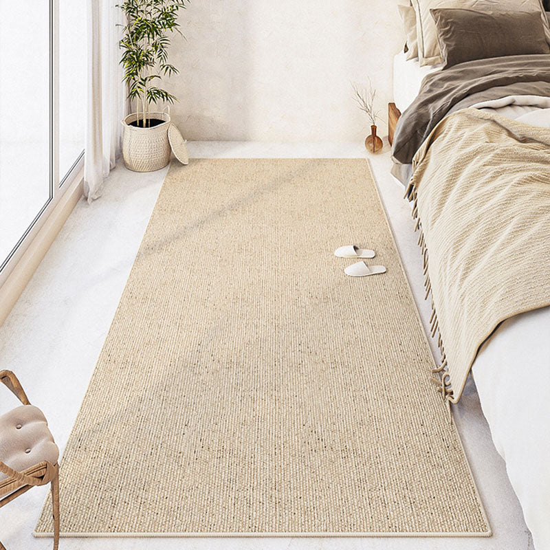 Apricot Modern Carpet Polyester Pure Color Carpet Washable Carpet for Living Room