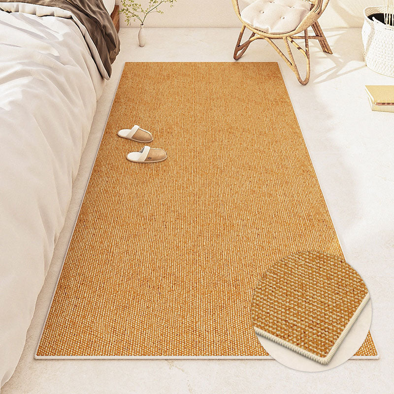 Apricot Modern Carpet Polyester Pure Color Carpet Washable Carpet for Living Room