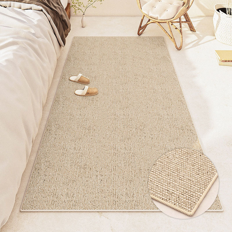 Apricot Modern Carpet Polyester Pure Color Carpet Washable Carpet for Living Room