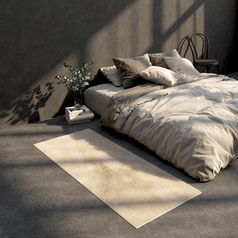 Beige Modern Carpet Polyester Color Block Carpet Washable Carpet for Living Room