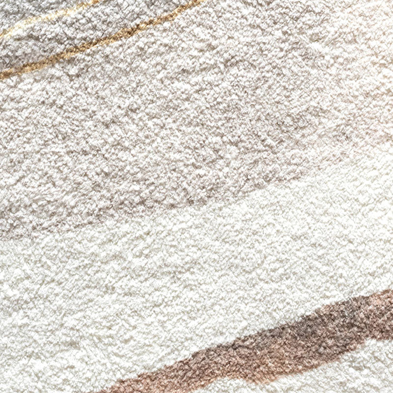 Beige Modern Carpet Polyester Color Block Carpet Washable Carpet for Living Room