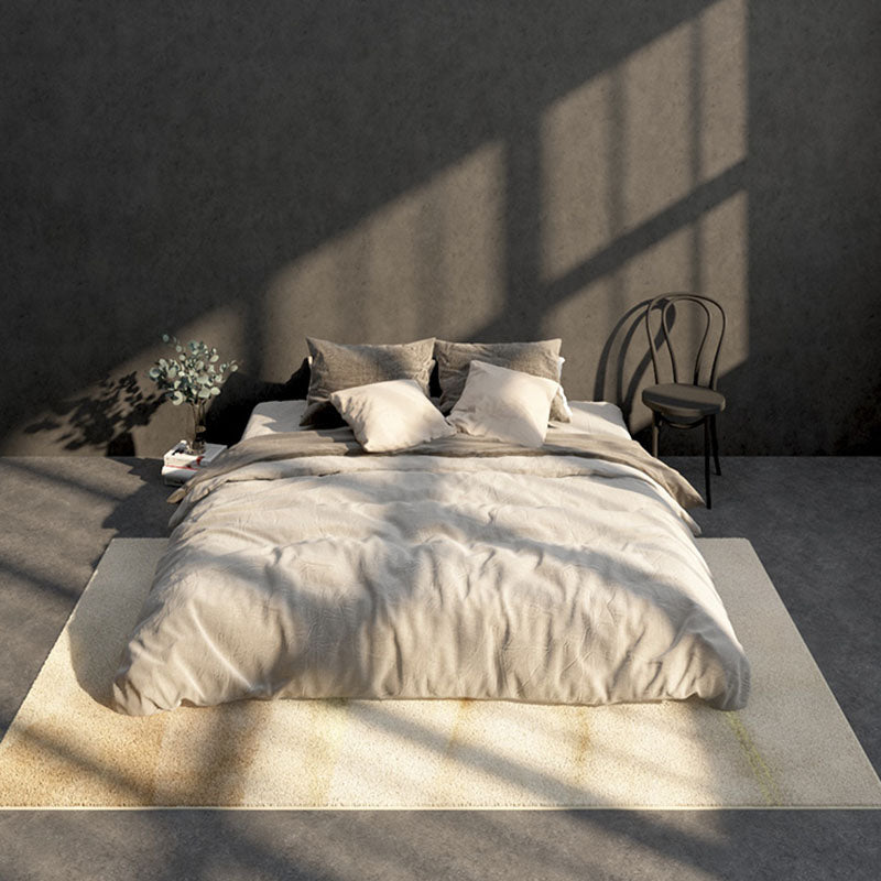 Beige Modern Carpet Polyester Color Block Carpet Washable Carpet for Living Room