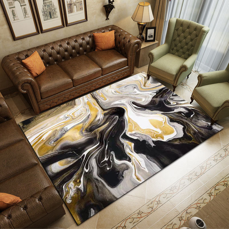 Tapis de salon vert en Polyester, bloc de couleur, résistant aux taches, pour la décoration de la maison