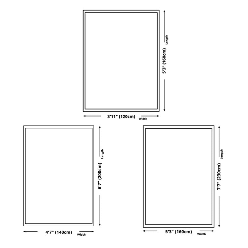 Minimalist Carpet Washable Contrast Panel Rug Polyster Non-Slip Backing Area Rug for Living Room