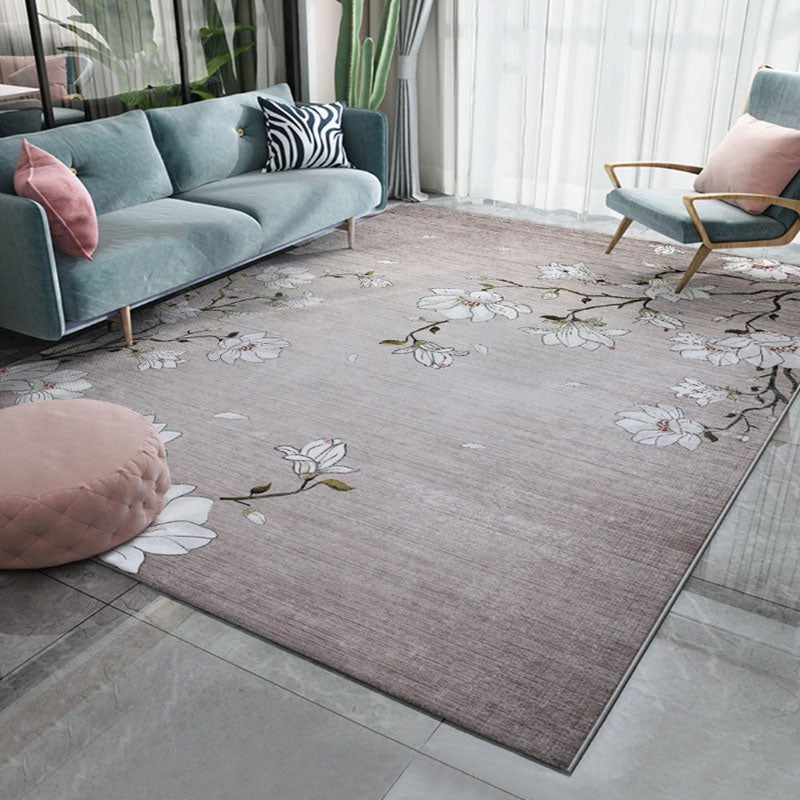 Green Modern Area Carpet Animals Pattern Polyester Area Rug Stain Resistant Rug for Home Decor