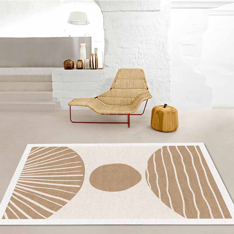 Simplicity Area Carpet Modern Contrast Panel Rug Polyester Stain Resistant Area Rug for Living Room