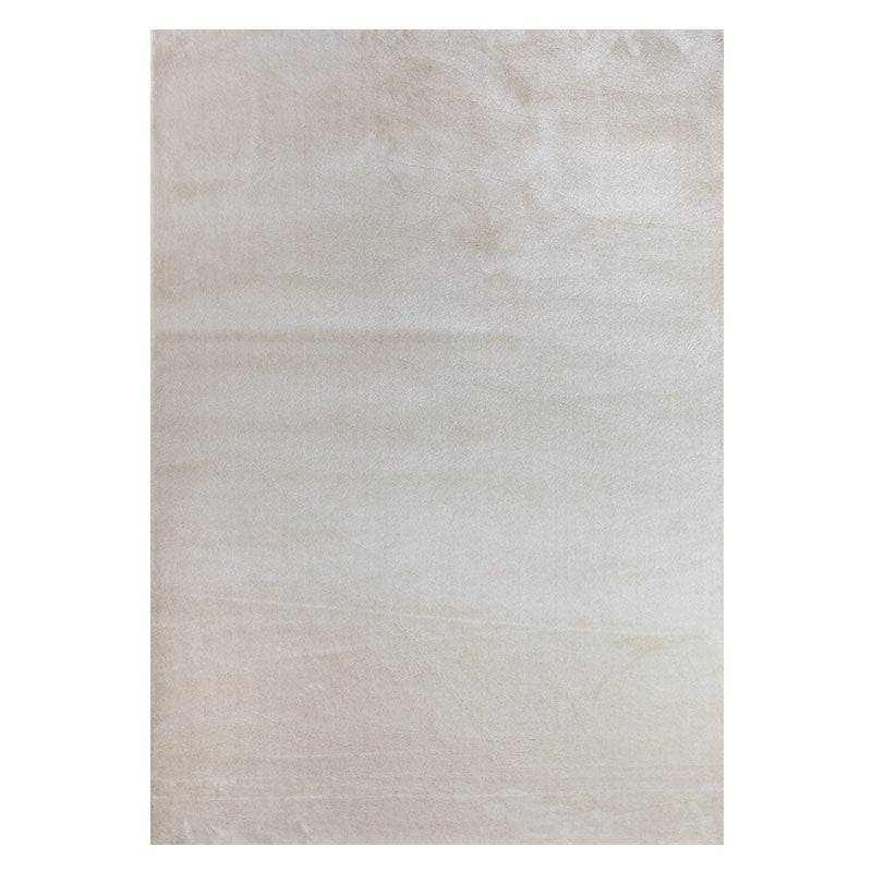 Grey Living Room Area Carpet Solid Color Polyester Area Rug Stain Resistant Easy Care Rug