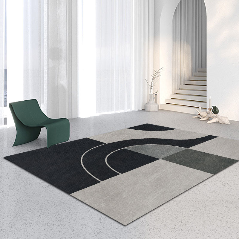 Contemporary Graphic Pattern Rug Polyester Area Rug Stain Resistant Carpet for Home Decoration